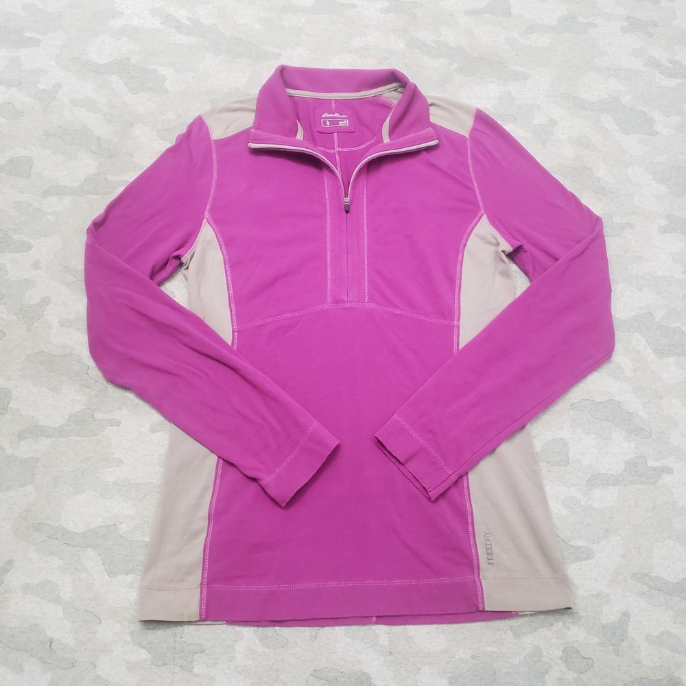 Eddie‎ Bauer Top Womens Medium Purple Long Sleeve Fleece Outdoors
